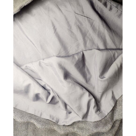 Loft Wool Blend Mini Skirt Size 14 Lined Scalloped Secretarycore Gray - Picture 5 of 7